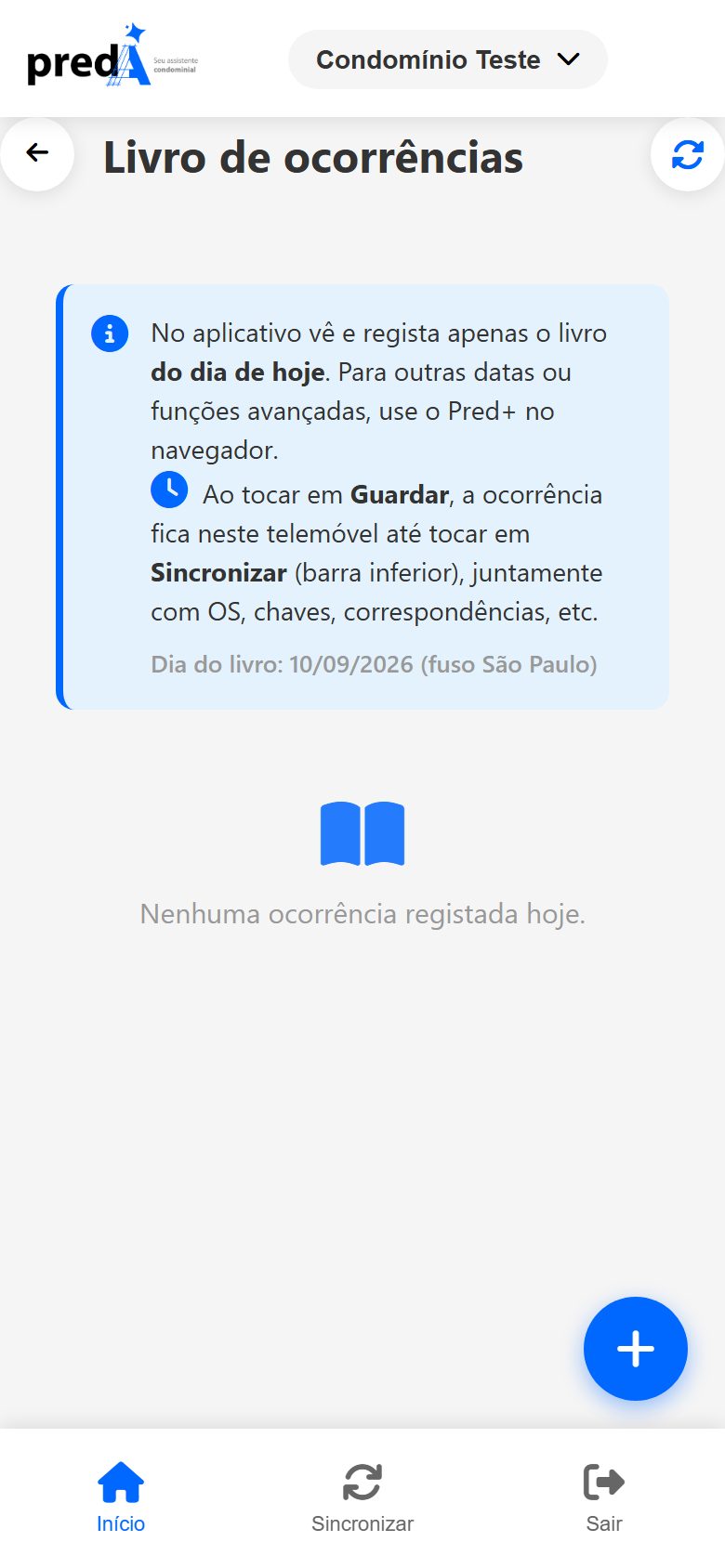 Livro no aplicativo.